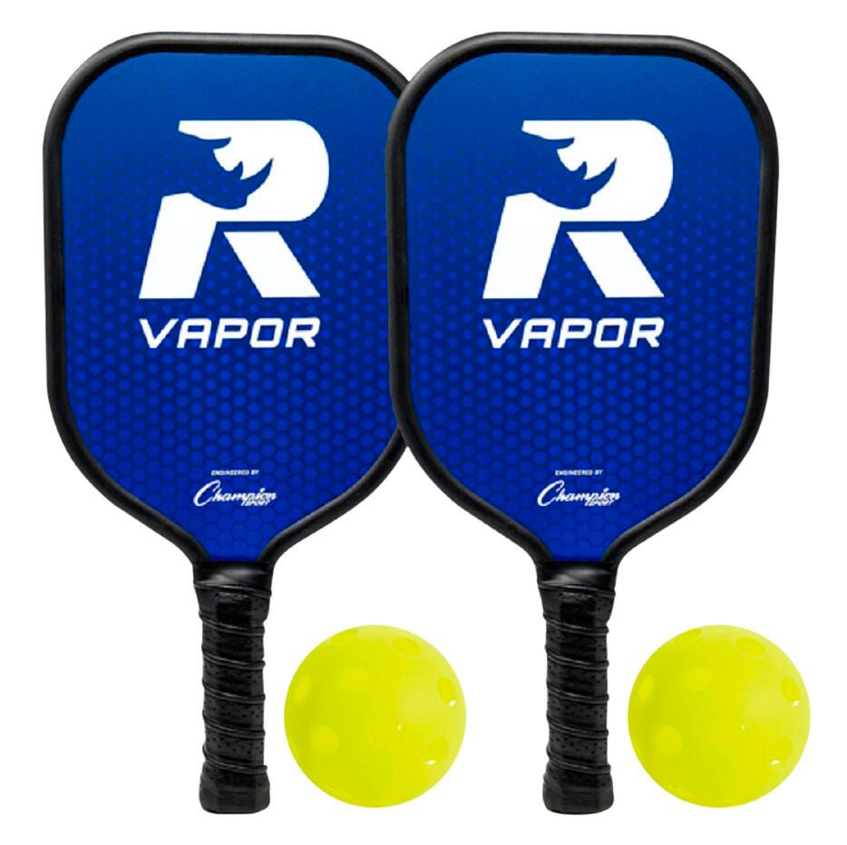 Champion Sports Rhino Pickleball Vapor, 2 Player Set, Blue/Black, Item Number 2100782