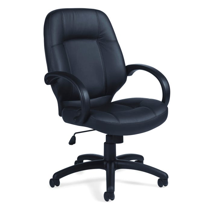 Offices To Go Luxhide High-Back Tilter Executive Chair, 25-1/2 x 27-1/2 x 42 Inches, Leather, Black