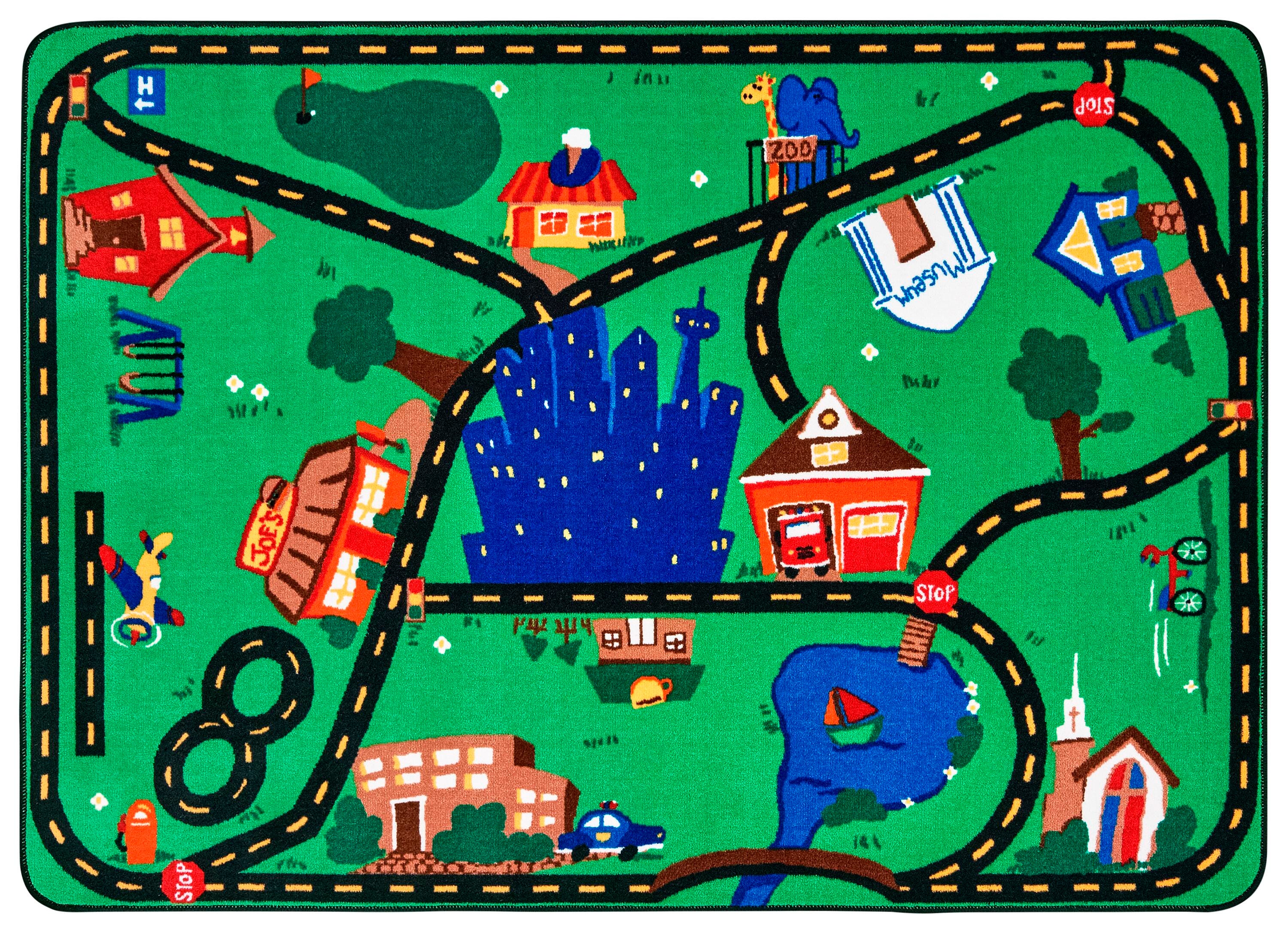 Carpets for Kids Premium Cruising Around Town Carpet, Rectangle 4002398