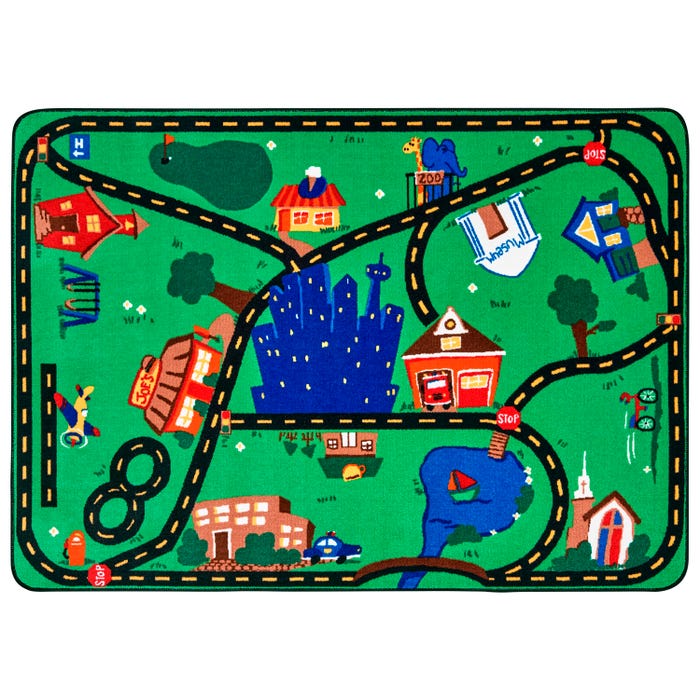 Carpets for Kids Premium Cruising Around Town Carpet, Rectangle