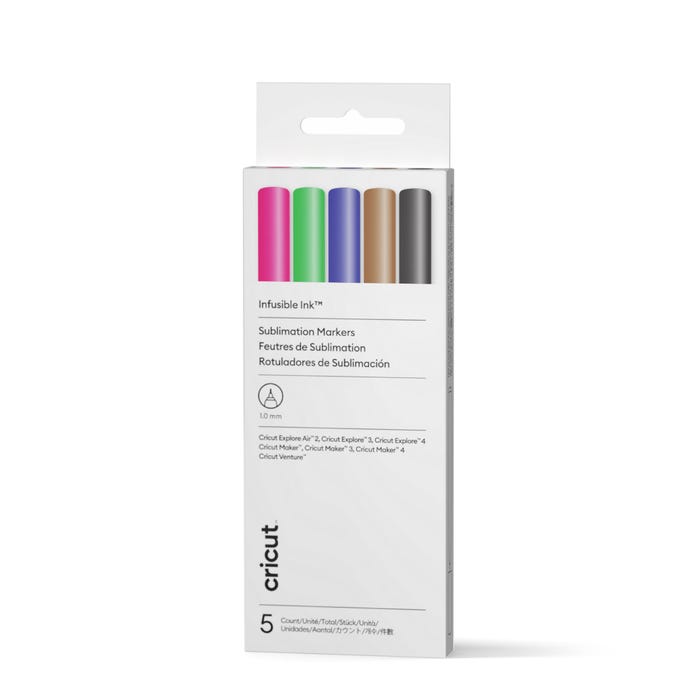 Cricut Infusible Ink Pens, 1.0 mm, Assorted Colors, Set of 5