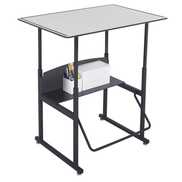 AlphaBetter Stand Up Desk, Gray Phenolic Top, 35-3/4 x 23-3/4 x 26 to 42-1/4 Inches
