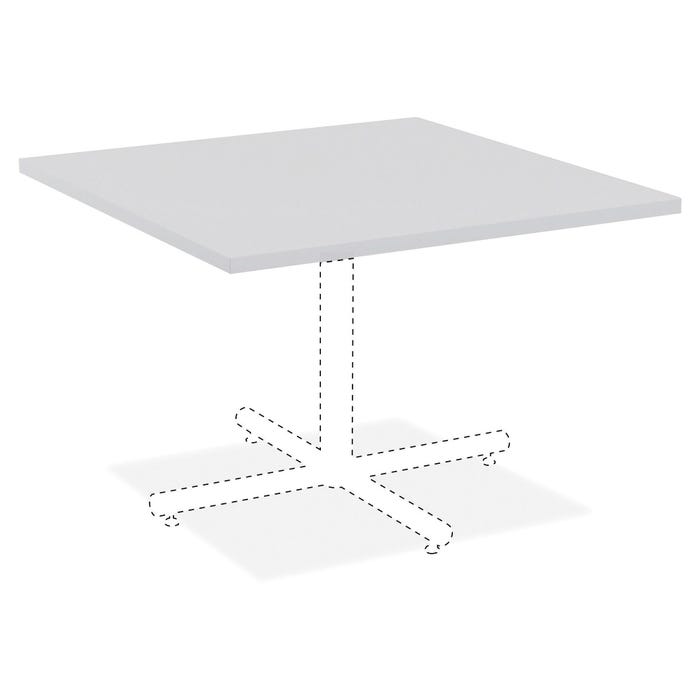 Lorell Hospitality Table, Light Gray Square Tabletop, 42 x 42 Inches