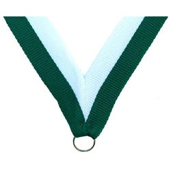 Neck Ribbon, 7/8 x 30 Inches, Green/White