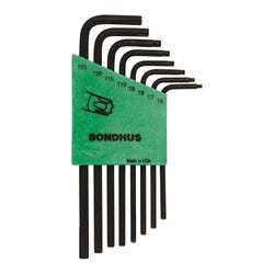 BONDHUS 8-Piece Long Arm Star Tip L-Wrench Hex Key Set, T9 - T40, Protanium Steel, Green, Set of 8