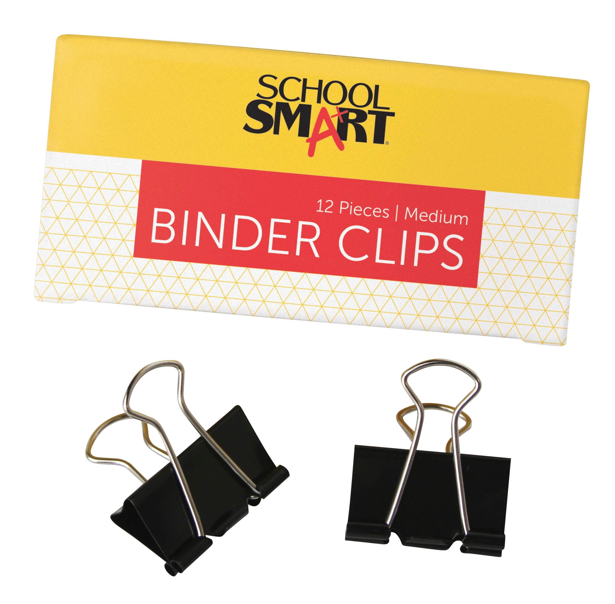 School Smart Binder Clips, Medium, 1-1/4 Inches, Pack of 12 2132999