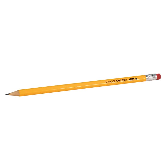 School Smart No 2 Pencils, Pre-Sharpened, Hexagonal with Latex-Free Erasers, Pack of 12