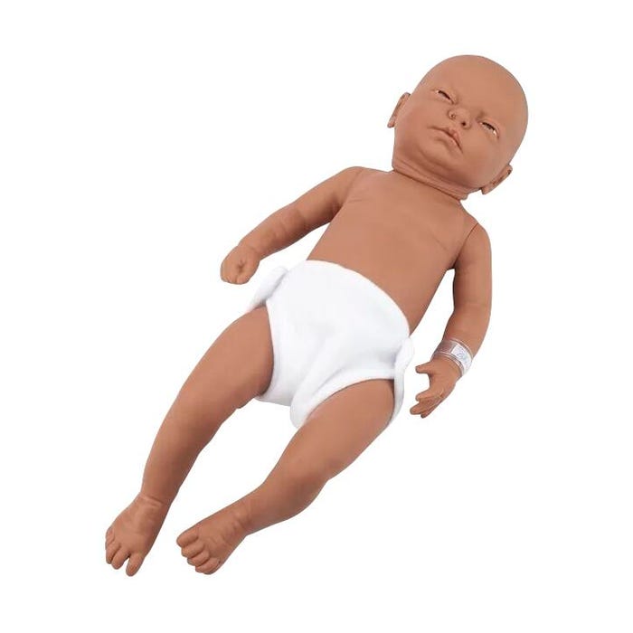 Newborn Baby Doll, Baby Girl with Medium Brown Skin Tone