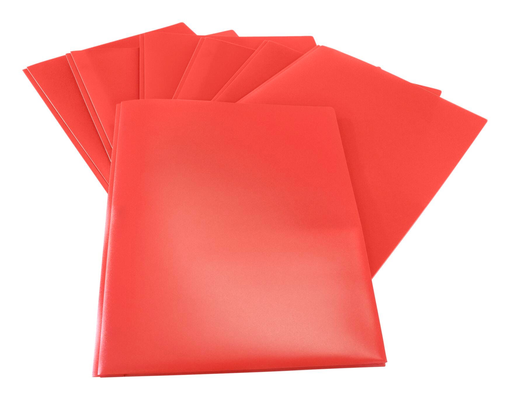 Image for School Smart 2-Pocket Poly Folders with Fasteners, Red, Pack of 25 from School Specialty