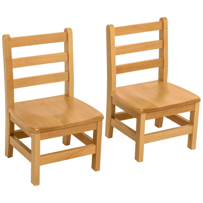 Wood Designs Deluxe Hardwood Chairs, 10-Inch Seat Height, 14 x 12-1/8 x 22-1/8 Inches, Natural, Set of 2