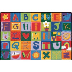 Carpets for Kids KIDSoft Toddler Alphabet Blocks Carpet, 8 x 12 Feet, Rectangle, Multicolored, Item Number 1428114