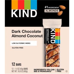 KIND Dark Chocolate Almond/Coconut Snack Bar, Pack of 12, Item Number 1561352