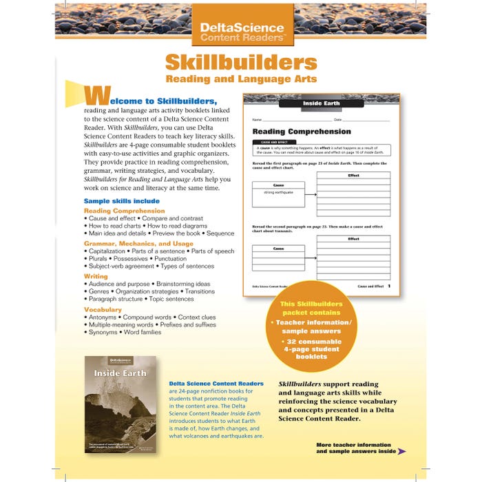 Delta Science Content Readers Inside Earth Red and Purple Skillbuilders, Pack of 32