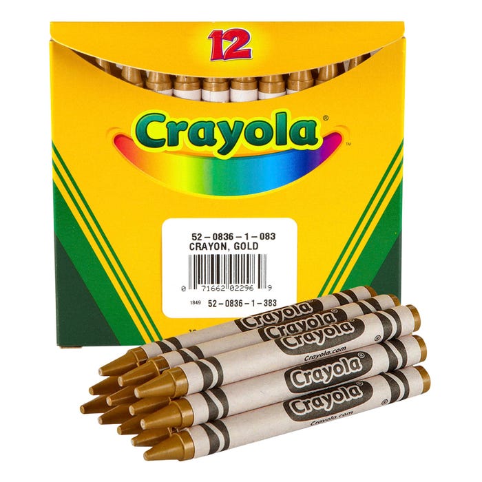 Crayola Bulk Crayons, Standard Size, Gold, Pack of 12