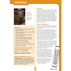 Delta Science Content Readers Heat and Light Red and Purple Teacher's Guide, Item Number 1278141