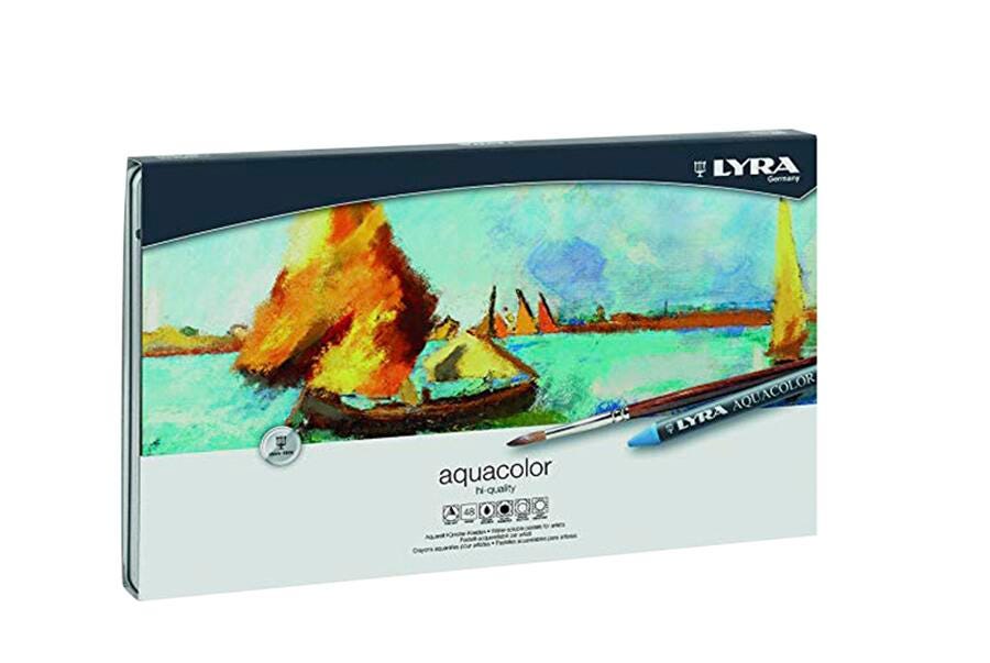 Lyra Aquacolor Water Soluble Crayons, Assorted Color, Set of 48 Item Number 1401843