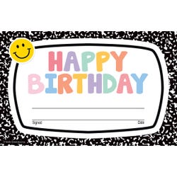 Teacher Created Resources Cool for School Happy Birthday Awards, 8-1/2 x 5-1/2 Inches, Set of 30