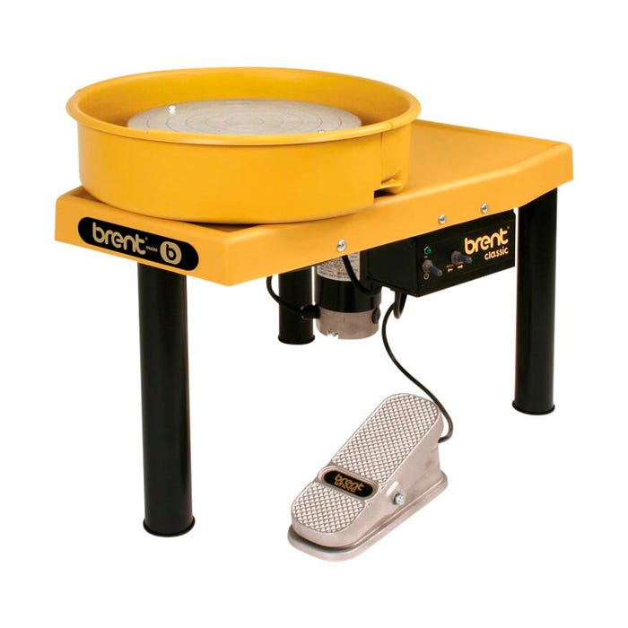 Brent Model B Pottery Wheel, 5 Amp Motor, 1/2 HP, Yellow