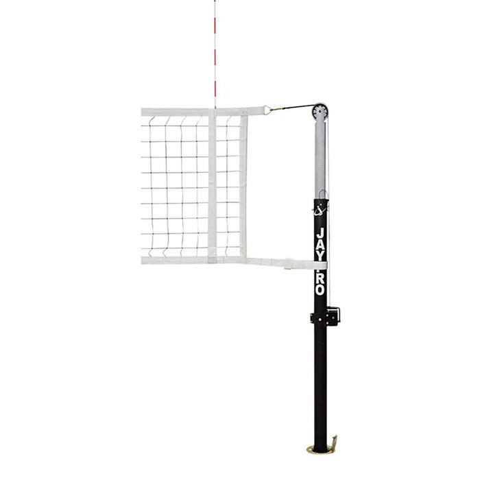 Jaypro Featherlite Aluminum Volleyball System, 16 Height Adjustments, Black