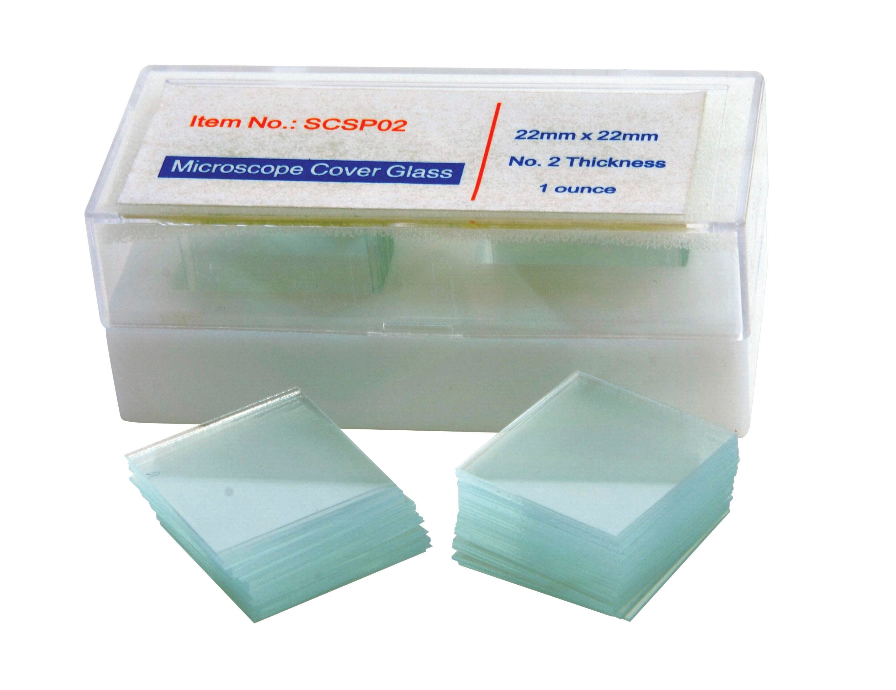 Frey Scientific Glass Cover Slips, 22 x 22 Millimeters, Number 2, Pack of 100, Item Number 594762