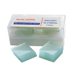 Frey Scientific Glass Cover Slips, 22 x 22 Millimeters, Number 2, Pack of 100, Item Number 594762