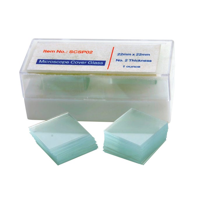 Frey Scientific Glass Cover Slips, 22 x 22 Millimeters, Number 2, Pack of 100