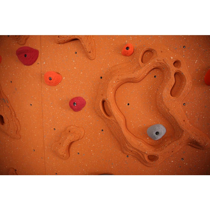 Everlast Sandstone Relief-feature Traverse Wall Package with Mat-locking System, 8 x 4 Feet, 2 Inch Red Mat