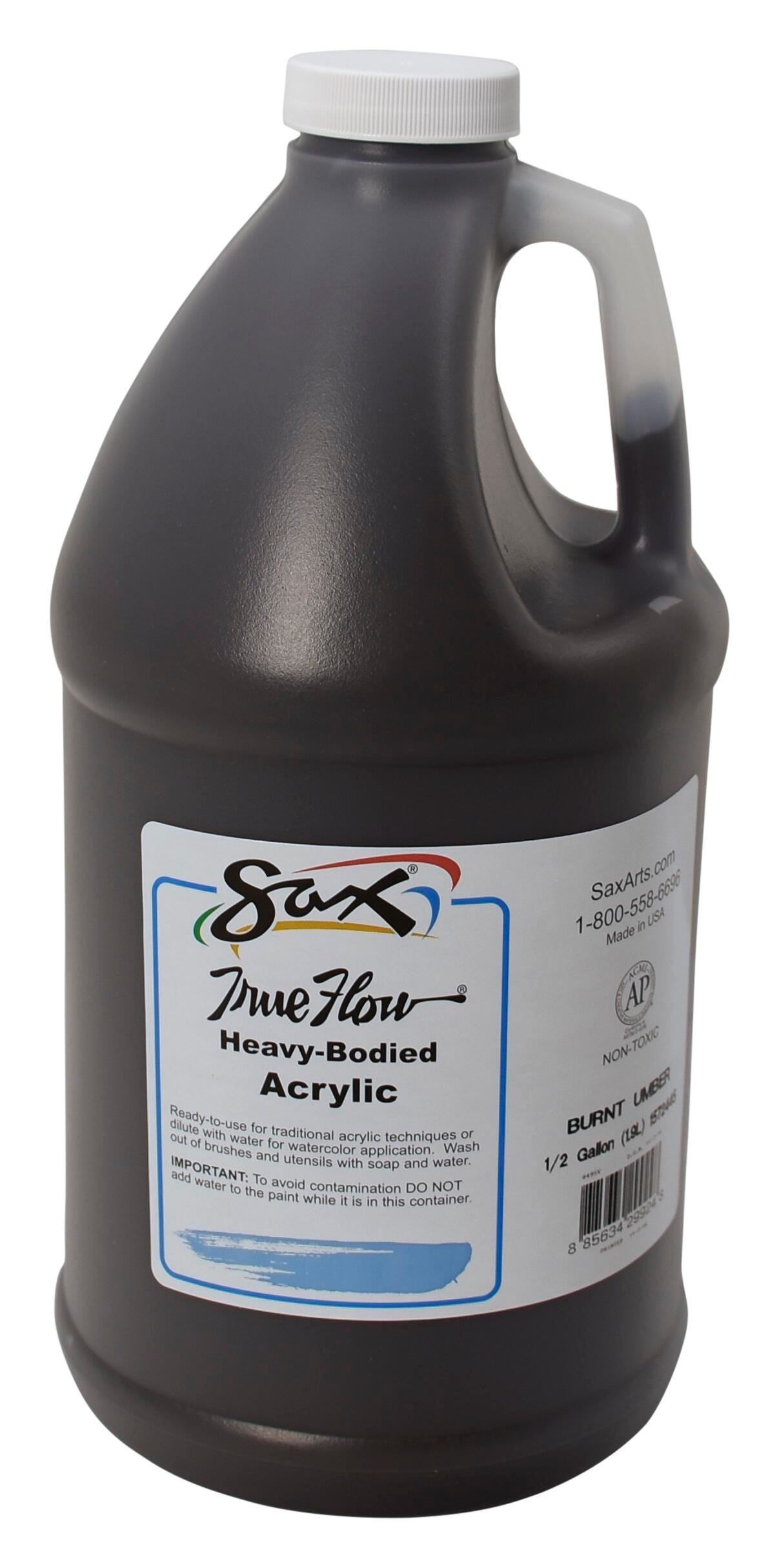 Sax Heavy Body Acrylic Paint, 1/2 Gallon, Burnt Umber 1572445