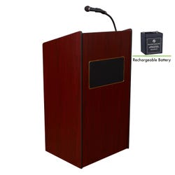 Oklahoma Sound Aristocrat Full Floor Lectern with Sound and Rechargeable Battery, 25 x 20 x 46 Inches 4001882