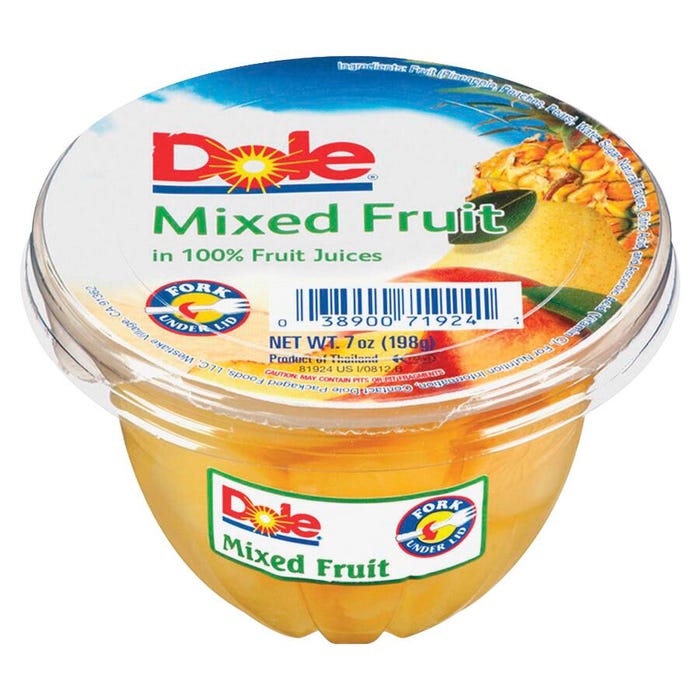 Dole Mixed Fruit Cup in Juice, 7 Ounce, Pack of 12