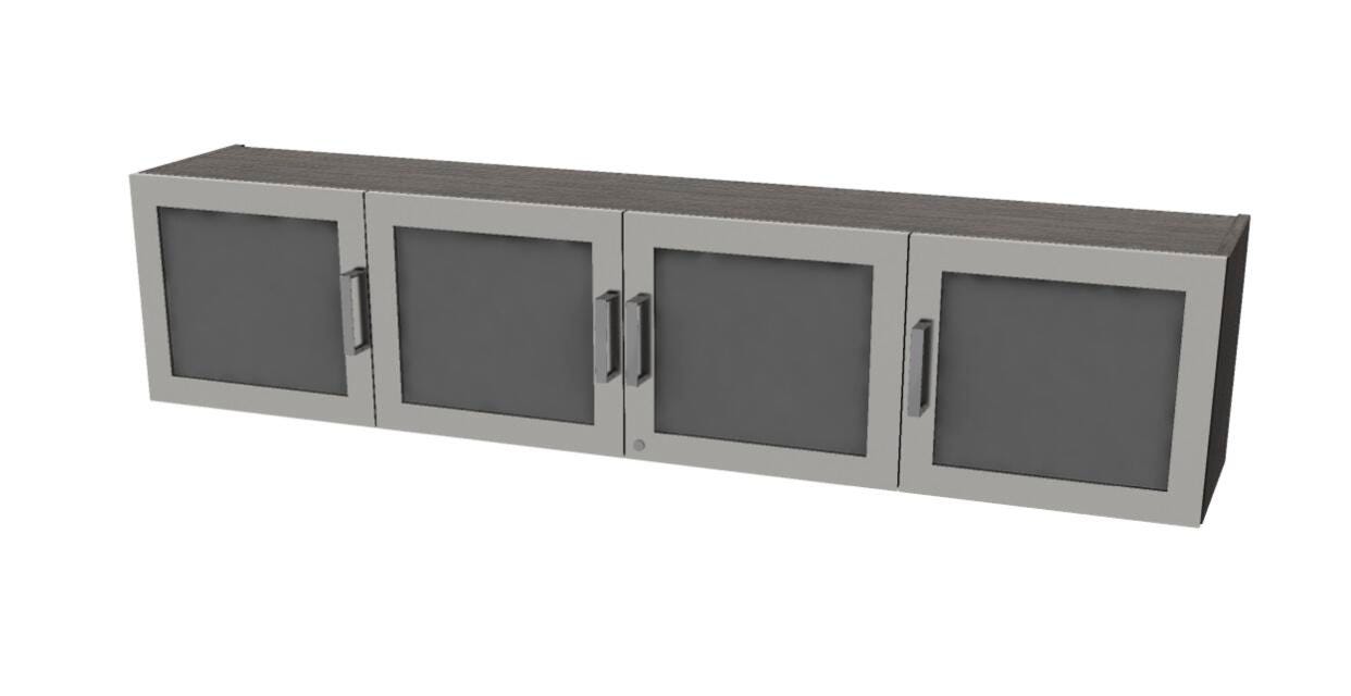 AIS Calibrate Series Overhead Wall Mount Cabinet with Framed Doors, 72 x 14 x 16 Inches 4000709