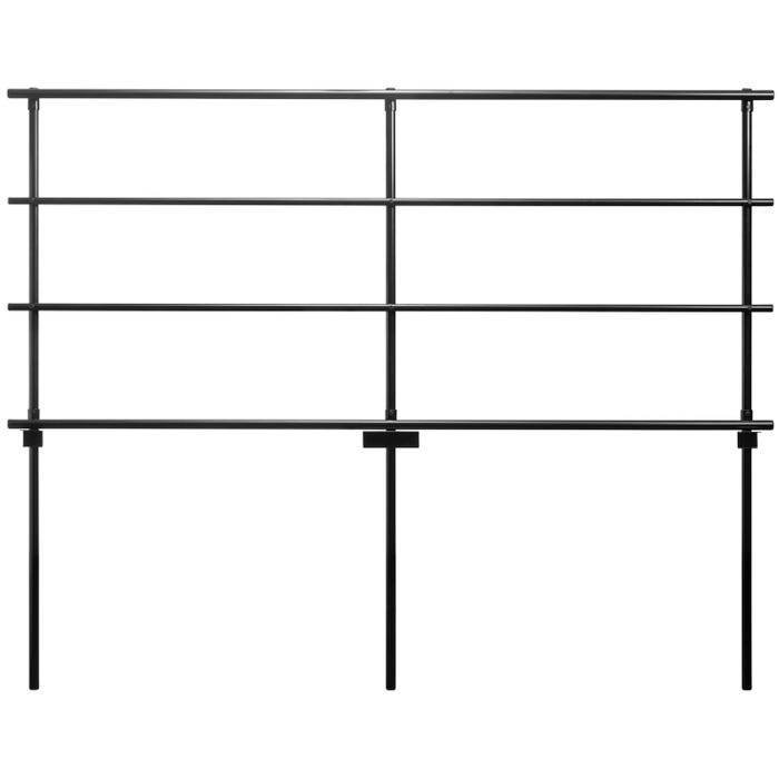 National Public Seating Back Guardrail for 18 x 32 Straight Riser, Black
