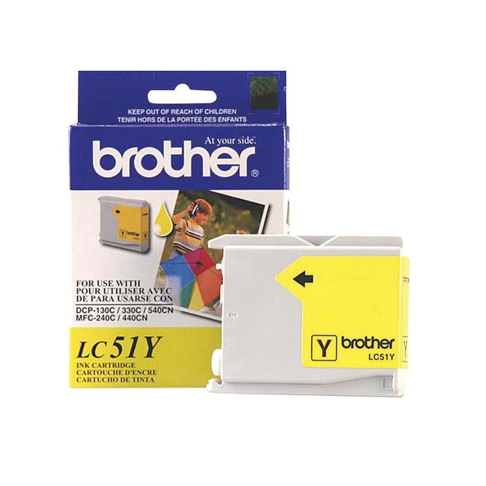 Brother LC51Y Ink Cartridge, 400 Page Yield, Yellow