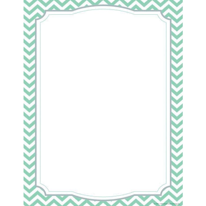 Barker Creek Turquoise Chevron Computer Paper, 8-1/2 x 11 Inches, 50 Sheets