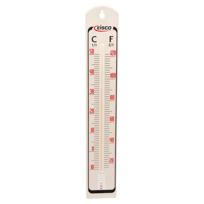 Eisco Labs Wal Thermometer, 15-3/4 x 2-2/5 Inches, White