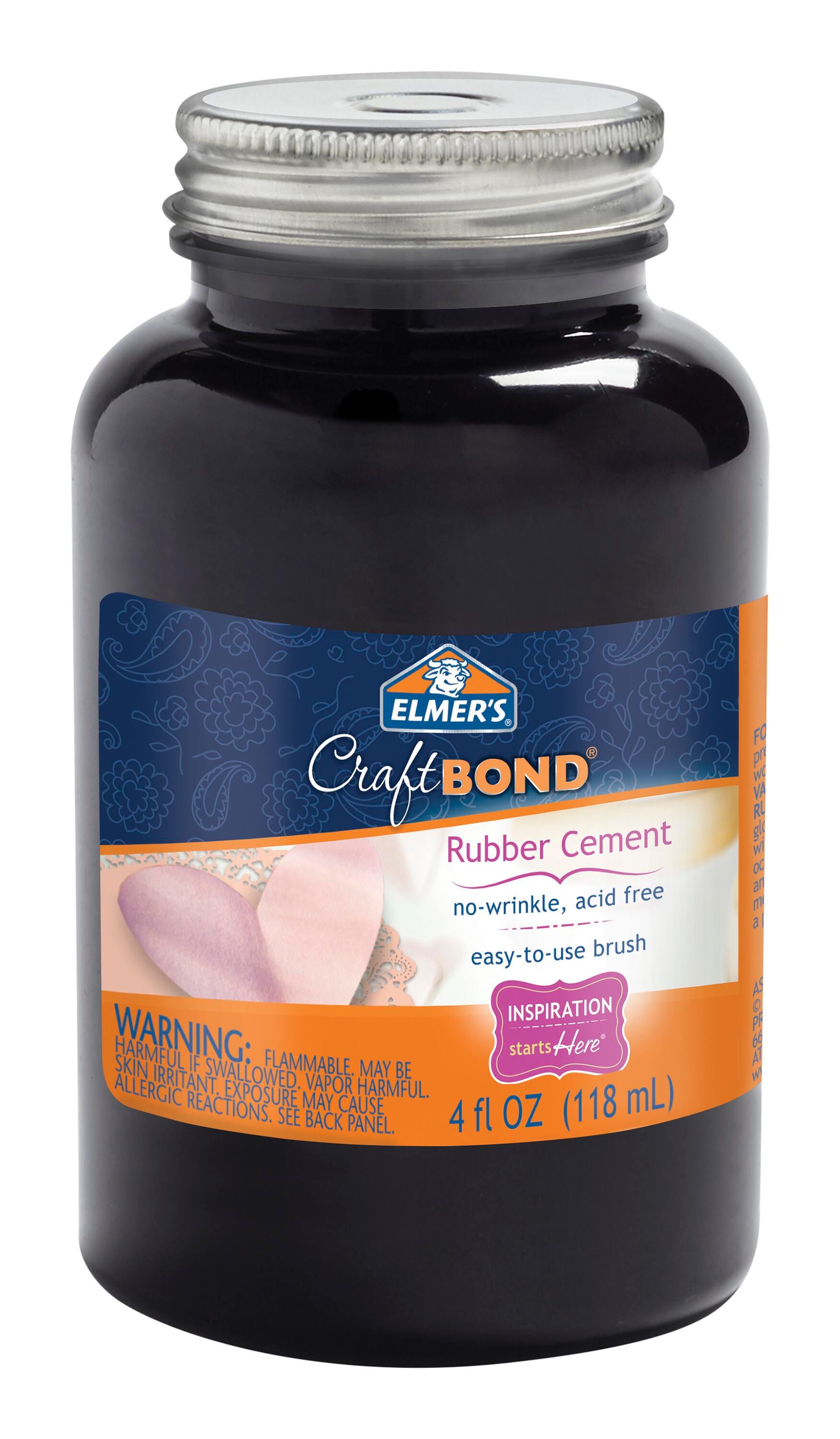 Elmer's CraftBond Rubber Cement, 4 Ounces, Clear 038443