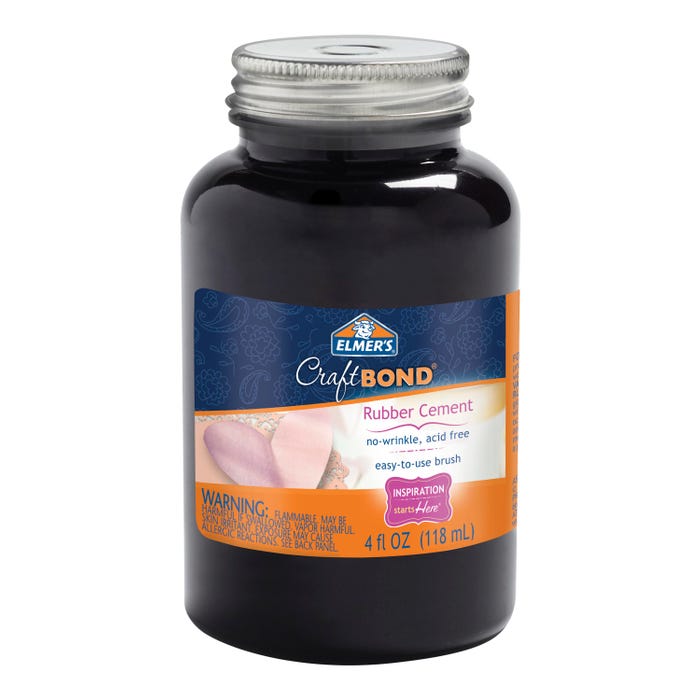 Elmer's CraftBond Rubber Cement, 4 Ounces, Clear
