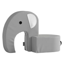 Children’s Factory Emmy Elephant Seat, 15-3/8 x 26-1/2 x 18-3/8 Inches, Gray