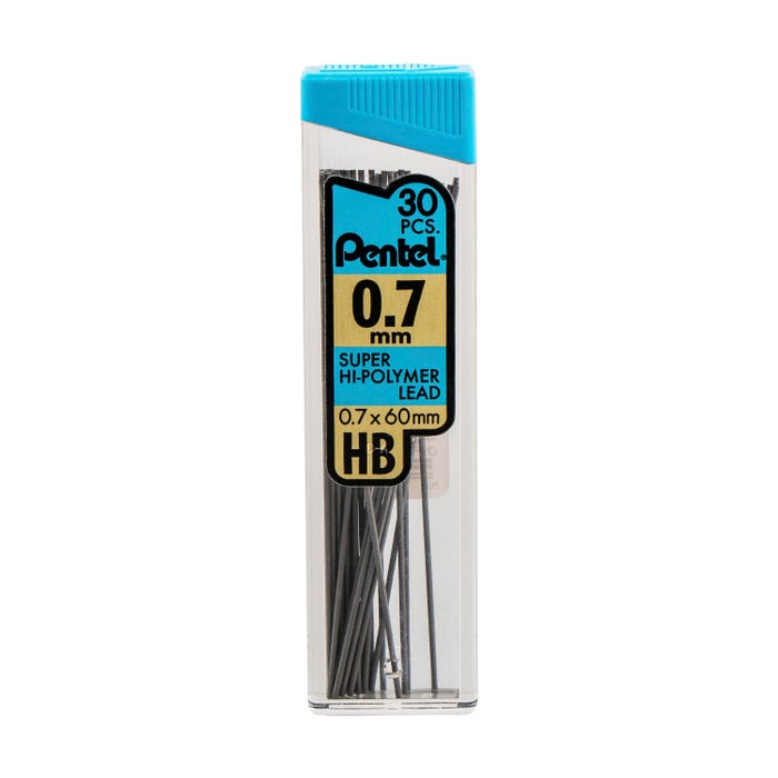 Pentel Super Hi-Polymer Lead Refill, 0.7 mm Medium HB, Pack of 12 Tubes