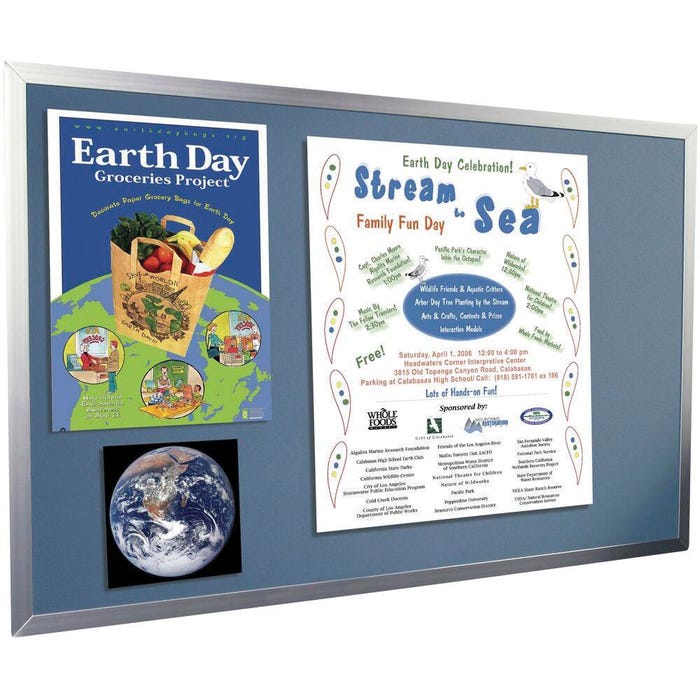Mooreco Colored Cork Tackboard With Aluminum Trim, 4 X 6 Feet
