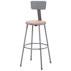 National Public Seating Height Adjustable Heavy Duty Steel Stool, 32-39 Inches, Gray 673202