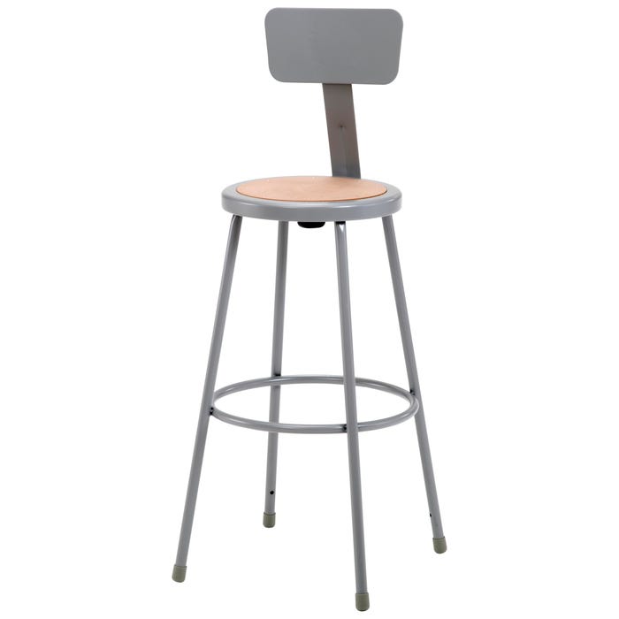 National Public Seating Height Adjustable Heavy Duty Steel Stool, 32- to 39-Inch Seat Height, Gray
