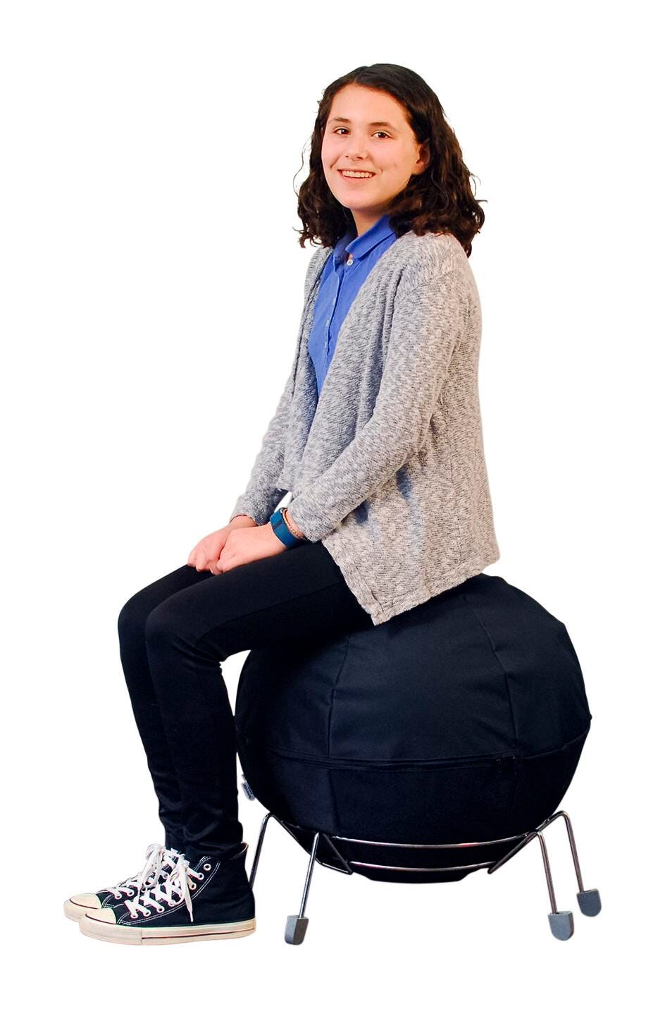AlertSeat Therapeutic Stability Ball Chair with Chrome Base, Large 4000779