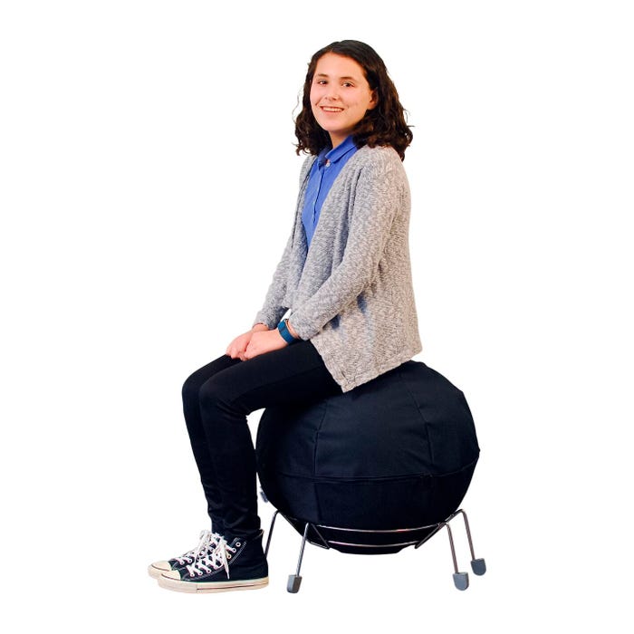 AlertSeat Therapeutic Stability Ball Chair with Chrome Base, Large
