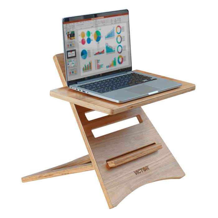 Victor High Rise Acacia Wood Laptop Riser, 17 x 12 x 16-1/2 Inches
