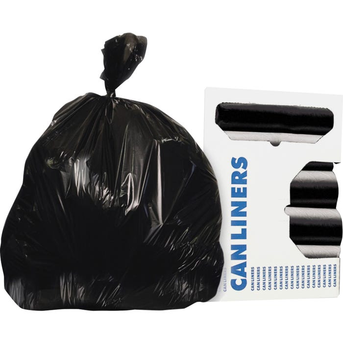 Heritage Low Density Can Liners, 55 Gallon, 1.30 mil, Black, 50 Count Box