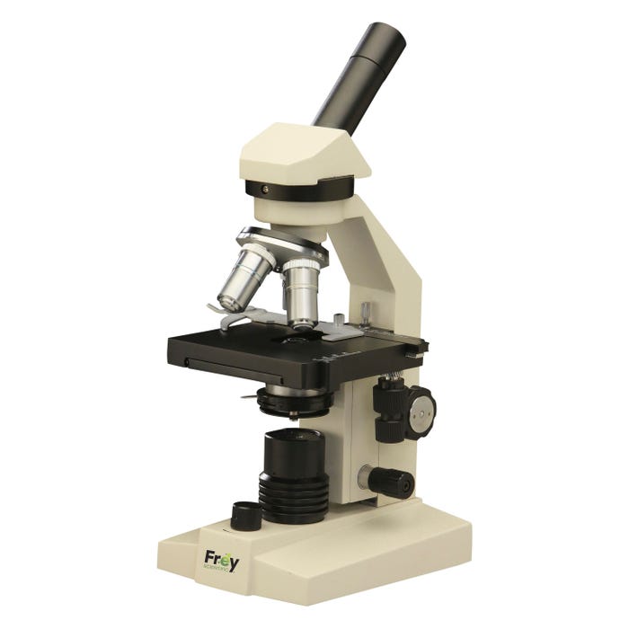 Frey Scientific Compound Monocular Student Microscope with Mechanical Stage and Iris Diaphragm