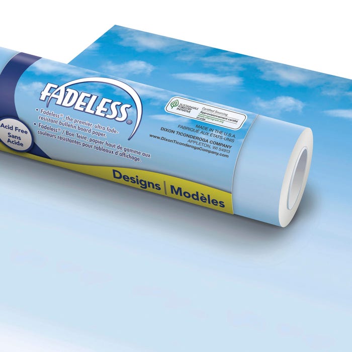 Fadeless Designs Paper Roll, Wispy Clouds, 48 Inches x 12 Feet