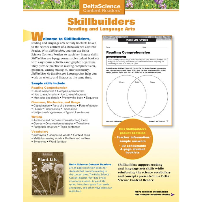 Delta Science Content Readers Plant Life Cycles Red and Purple Skillbuilders, Pack of 32