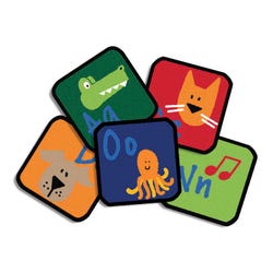 Carpets for Kids KID$Value PLUS Learning Block Carpet Squares, 12 x 12 Inches, Primary Colors, Set of 26, Multicolored, Item Number 1467813